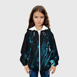 Куртка с капюшоном детская Огни в каплях дождя, цвет: 3D-белый — фото 2