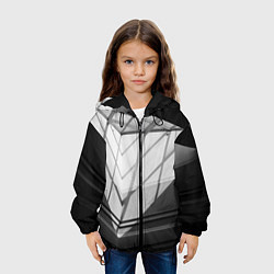 Куртка с капюшоном детская Абстрактные тени и геометрические фигуры, цвет: 3D-черный — фото 2