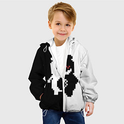 Куртка с капюшоном детская Monokuma pixel, цвет: 3D-белый — фото 2