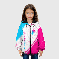 Куртка с капюшоном детская Hoffenheim neon gradient style: надпись, символ, цвет: 3D-черный — фото 2