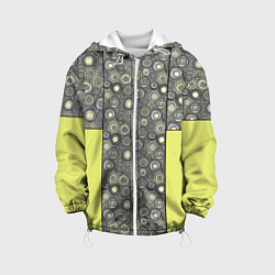 Куртка с капюшоном детская Абстрактный узор с неоновыми вставками, цвет: 3D-белый