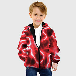 Куртка с капюшоном детская Огненный камуфляж, цвет: 3D-черный — фото 2