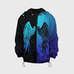 Куртка с капюшоном детская Крылья инь янь, цвет: 3D-черный