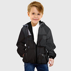 Куртка с капюшоном детская Треснутый асфальт, цвет: 3D-черный — фото 2