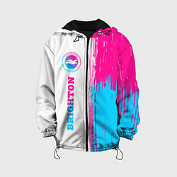 Куртка с капюшоном детская Brighton neon gradient style: по-вертикали, цвет: 3D-черный