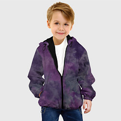 Куртка с капюшоном детская Фиолетовые туманности, цвет: 3D-черный — фото 2