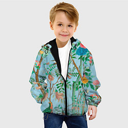 Куртка с капюшоном детская Райский сад в стиле gucci, цвет: 3D-черный — фото 2