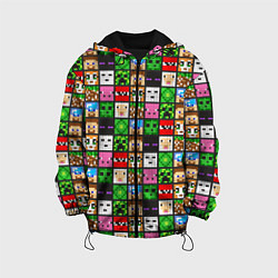 Куртка с капюшоном детская Minecraft - characters, цвет: 3D-черный