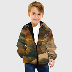 Куртка с капюшоном детская Туманные сюрреалистичные краски, цвет: 3D-черный — фото 2