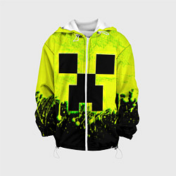 Куртка с капюшоном детская Creeper neon, цвет: 3D-белый