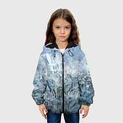 Куртка с капюшоном детская Ледяные горы со снегом, цвет: 3D-черный — фото 2