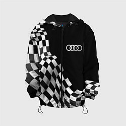 Куртка с капюшоном детская Audi racing flag, цвет: 3D-черный