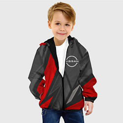 Куртка с капюшоном детская Nissan sports racing, цвет: 3D-черный — фото 2