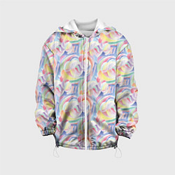 Куртка с капюшоном детская Акварельные пузыри, цвет: 3D-белый