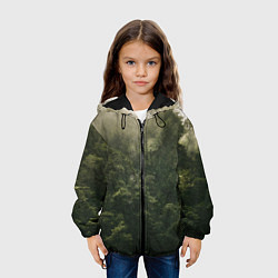 Куртка с капюшоном детская Листья и дождик, цвет: 3D-черный — фото 2
