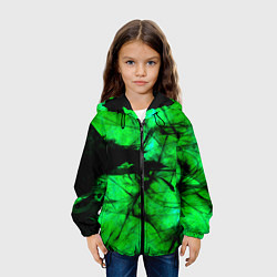 Куртка с капюшоном детская Зеленый фантом, цвет: 3D-черный — фото 2