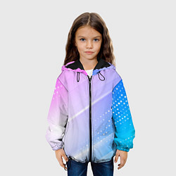 Куртка с капюшоном детская Абстракция с неоном, цвет: 3D-черный — фото 2