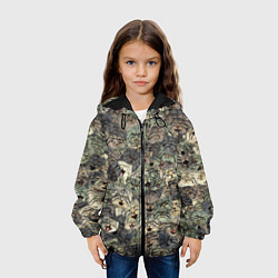 Куртка с капюшоном детская Мануловый камуфляж, цвет: 3D-черный — фото 2