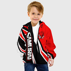 Куртка с капюшоном детская Samurai - Киберпанк 2077 - Красный спорт, цвет: 3D-черный — фото 2