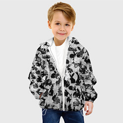 Куртка с капюшоном детская Черные новогодние кролики, цвет: 3D-белый — фото 2