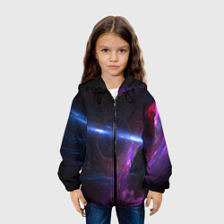 Куртка с капюшоном детская Принт Deep космос, цвет: 3D-черный — фото 2