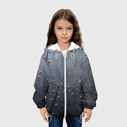 Куртка с капюшоном детская Стальные пластины, цвет: 3D-белый — фото 2