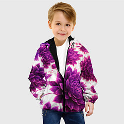 Куртка с капюшоном детская Яркие цветочные бутоны, цвет: 3D-черный — фото 2