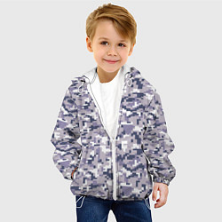 Куртка с капюшоном детская Камуфляж ACUpat серый пиксель, цвет: 3D-белый — фото 2