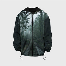 Куртка с капюшоном детская Дорога в лес, цвет: 3D-черный