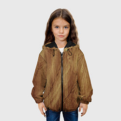 Куртка с капюшоном детская Деревянная текстура, цвет: 3D-черный — фото 2