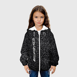 Куртка с капюшоном детская AMG - pattern - minimalism, цвет: 3D-белый — фото 2