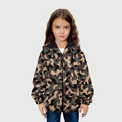 Куртка с капюшоном детская Камуфляж Woodland, цвет: 3D-черный — фото 2