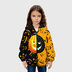 Куртка с капюшоном детская Тыква на Хэллоуин, цвет: 3D-черный — фото 2