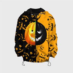 Куртка с капюшоном детская Тыква на Хэллоуин, цвет: 3D-черный