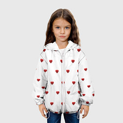 Куртка с капюшоном детская Белая поляна с красными сердечками, цвет: 3D-белый — фото 2