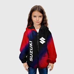 Куртка с капюшоном детская Suzuki красный карбон, цвет: 3D-черный — фото 2