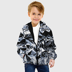 Куртка с капюшоном детская Aesthetic visual art silver, цвет: 3D-черный — фото 2