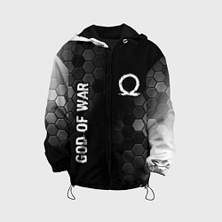 Куртка с капюшоном детская God of War glitch на темном фоне: надпись, символ, цвет: 3D-черный