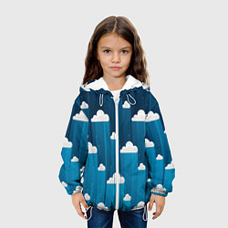 Куртка с капюшоном детская Night clouds, цвет: 3D-белый — фото 2