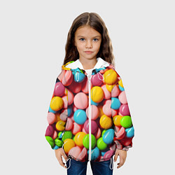 Куртка с капюшоном детская Много ярких конфет, цвет: 3D-белый — фото 2