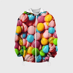 Куртка с капюшоном детская Много ярких конфет, цвет: 3D-белый