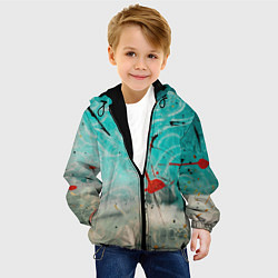 Куртка с капюшоном детская Абстрактные песок и небо с красками, цвет: 3D-черный — фото 2
