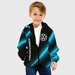 Куртка с капюшоном детская Volkswagen неоновые лампы, цвет: 3D-черный — фото 2