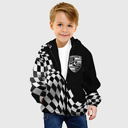 Куртка с капюшоном детская Porsche racing flag, цвет: 3D-черный — фото 2