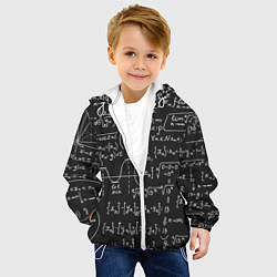 Куртка с капюшоном детская Геометрические формулы, цвет: 3D-белый — фото 2