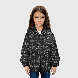 Куртка с капюшоном детская Геометрические формулы, цвет: 3D-черный — фото 2