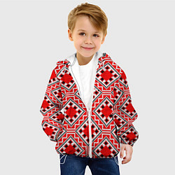 Куртка с капюшоном детская Белорусская вышивка - орнамент, цвет: 3D-белый — фото 2