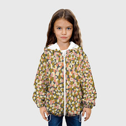 Куртка с капюшоном детская Оливье салат, абстрактный паттерн, цвет: 3D-белый — фото 2