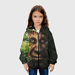 Куртка с капюшоном детская Дерево с лицом мем Мудрое дерево, цвет: 3D-черный — фото 2
