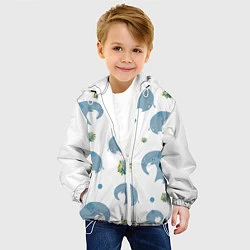Куртка с капюшоном детская Слоник с одуванчиком, цвет: 3D-белый — фото 2